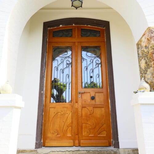 Reproduction isolante, copie porte entrée art nouveau, après