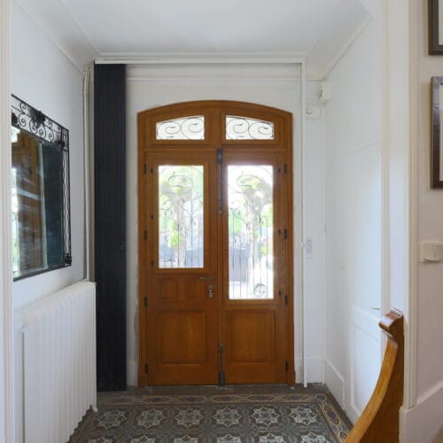 Reproduction isolante, copie porte entrée art nouveau, après