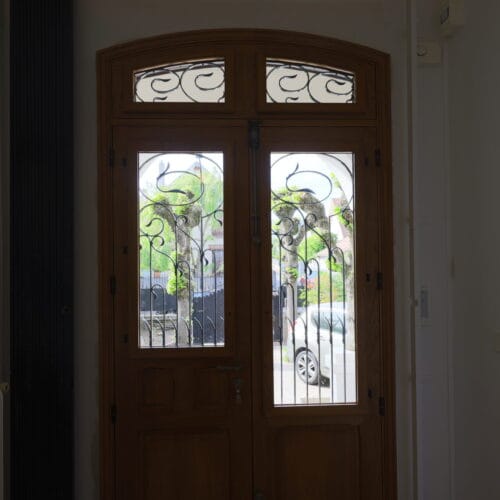 Reproduction isolante, copie porte entrée art nouveau, après