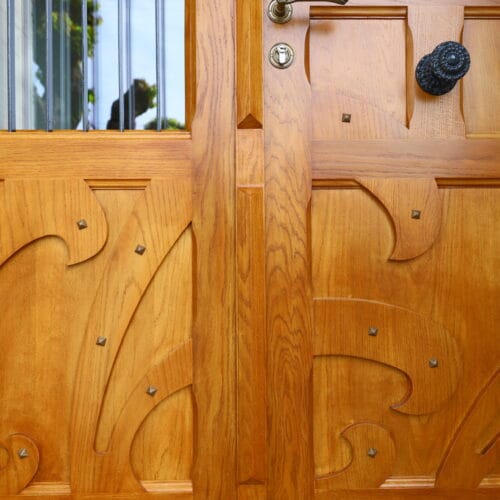 Reproduction isolante, copie porte entrée art nouveau, après