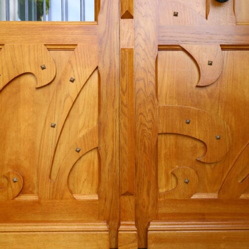 Reproduction isolante, copie porte entrée art nouveau, après