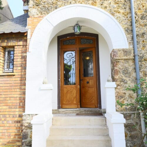 Reproduction isolante, copie porte entrée art nouveau, après