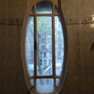 Oeil de boeuf à rives droites, 2 joints d'étanchéité et double-vitrage