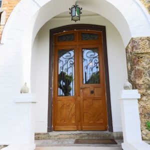 Reproduction isolante, copie porte entrée art nouveau, après