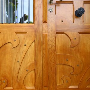 Reproduction isolante, copie porte entrée art nouveau, après